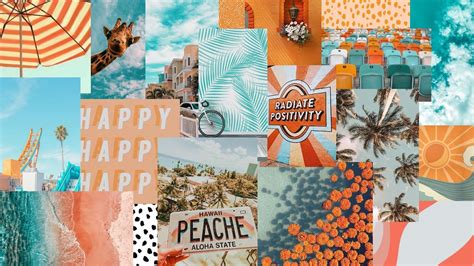 Summer Aesthetic Collage Desktop Background