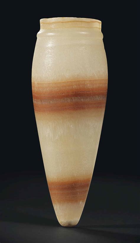 An Egyptian Banded Alabaster Jar Old Kingdom 5th 6th Dynasty Circa