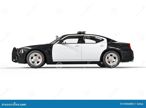 White Police Car Black Decals