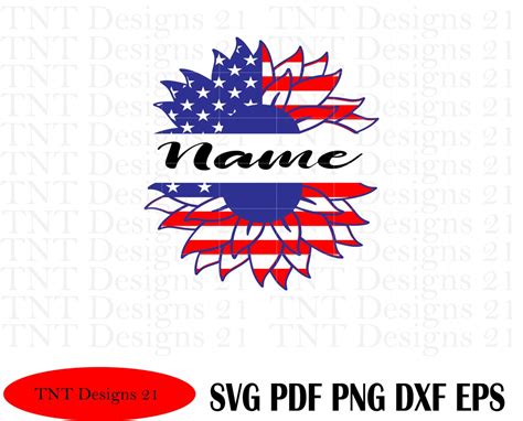 Name American Flag Flower Name Svg Love Svg America Svg Etsy