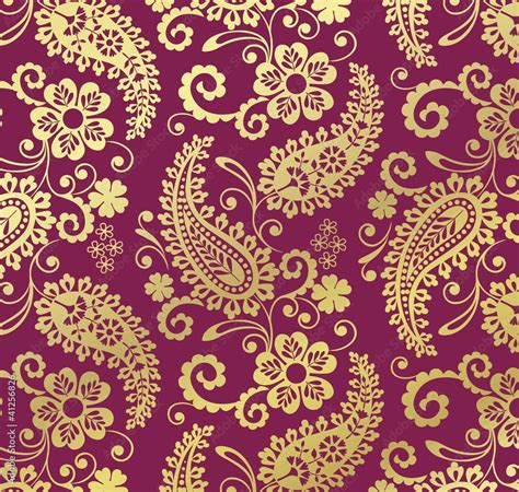 Traditional Paisley Floral Pattern Textile Rajasthan Royal India