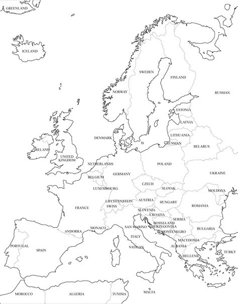 Mapa Del Continente Europeo Con Nombres Para Imprimir Continente Images