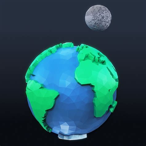 3d Model Earth Low Poly Vr Ar Low Poly Cgtrader