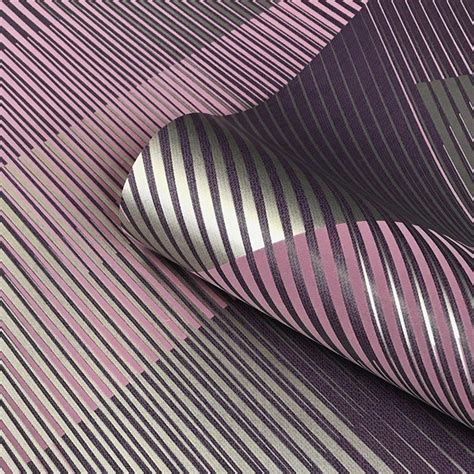 Geometric Stripes Yellow Teal Grey Purple Metallic