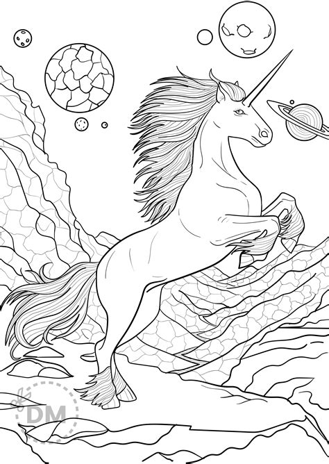 Hard Unicorn Coloring Page For Adults And Teens Diy