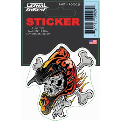Lethal Threat Helmet Skull Decals Pack Of 5 Decals Stickers Patches