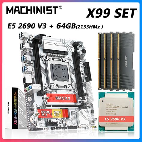 Machinist X99 Motherboard Set Kit With Xeon E5 2690 V3 Lga 2011 3 Cpu