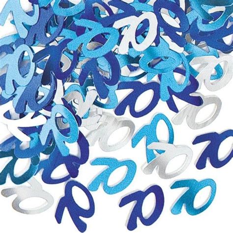70th Birthday Silver And Blue Confetti This Can Be Sprinkled On Table