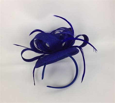 Deep Royal Blue Fascinator Hat Cobalt Blue Wedding Hatinator Etsy