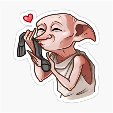 Pegatina Dobby Kissing Sock Diseño lindo de MissMiaGrl Dobby harry potter Dibujos animados