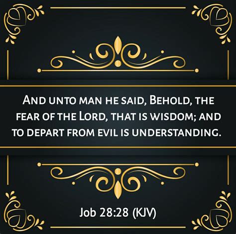 Job 2828 Kjv Fear Of The Lord Biblical Verses Bible Qoutes