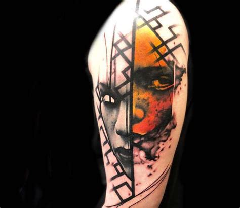 Abstract Face Tattoo By Rich Harris Post 21886