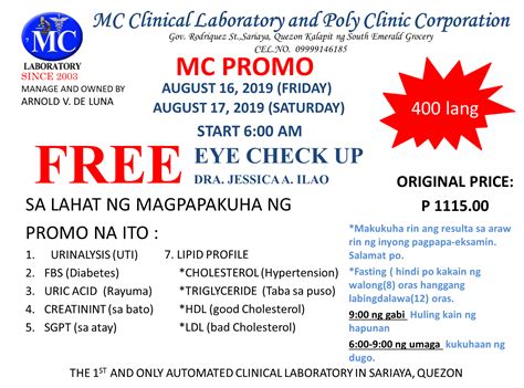 Mc Clinical Laboratory And Poly Clinic Corporation