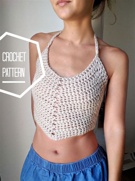 Crochet Crop Top Pattern Easy Crocheted Tank Top Pattern Etsy España