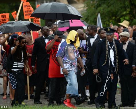 Hundreds Converge On Ferguson To March For Michael Brown Three Weeks After The Unarmed Black