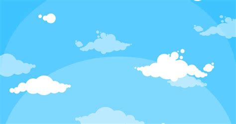 Illustrated Cartoon Clouds On A Bright Blue Sky Animation Stock Footage