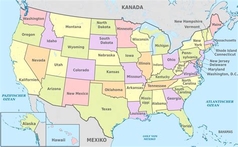 Mapa De USA Con Estados Y Ciudades