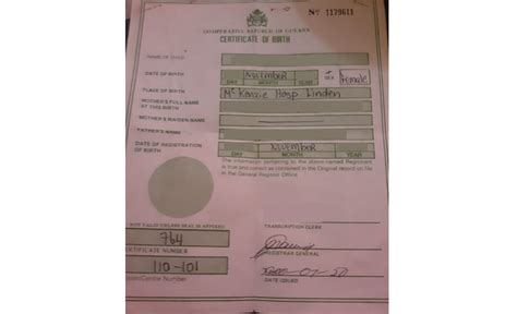 Guyana Birth Certificate Application Form Download Printable Pdf
