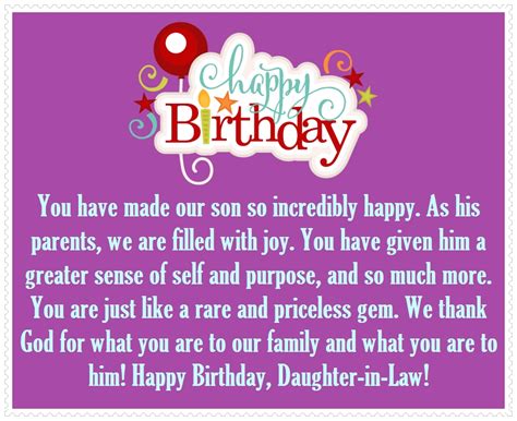 Your daughter's birthday celebrations start at least a week ahead as you have to buy pretty dresses, matching accessories, and of course a gift. Happy Birthday Daughter In Law - Best Birthday Wishes For You