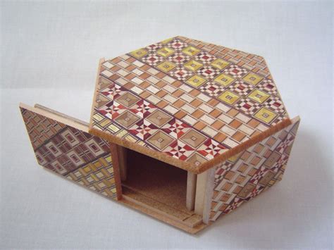 Japanese Puzzle Box Himitsu Bako Hexagon Open By 6steps Yosegi 63