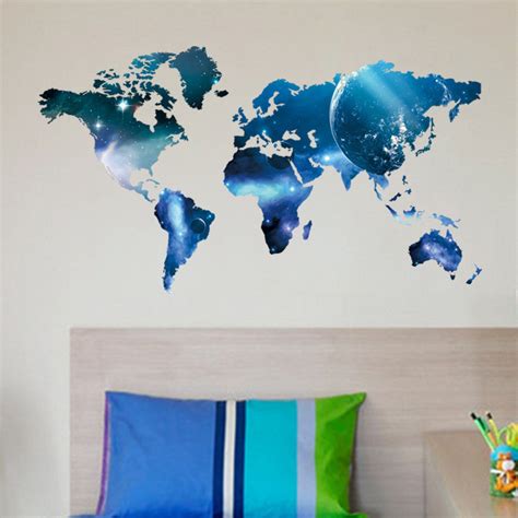 Map Decal World Map Wall Decal Office Home Decor Ellaseal