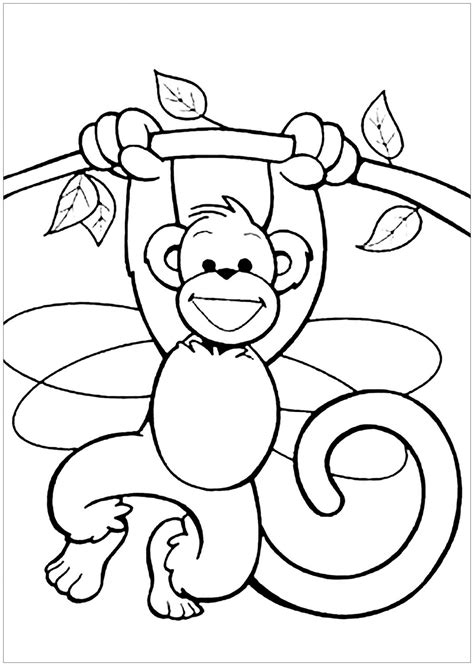 Free Coloring Pages Of Monkeys Learning Printable Free Coloring Pages