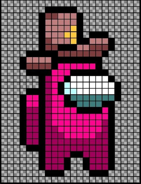 Among Us Pixel Art Pixel Art Pattern Pixel Art Bead Art