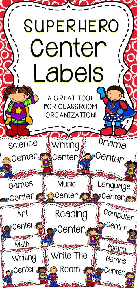 Superhero Center Labels For The Classroom This Set Of Center Labels