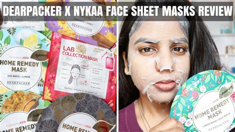 Dearpacker X Nykaa Face Sheet Mask Review India Korean Skincare Youtube