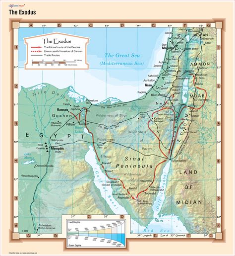 The Exodus Wall Map Bible Poster Etsy
