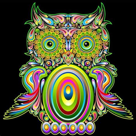 Trippy Owl Pop Art Design Psychedelic Design Owl Wallpaper