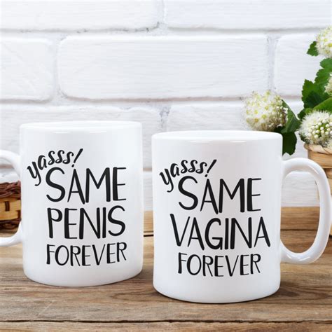 same penis and vagina forever mug set funny engagement ts for couple adult humor gag t