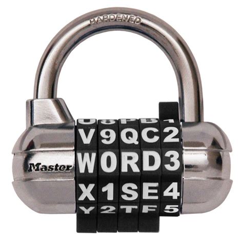 Master Lock Set Your Own 5 Dial Wordnumber Combination Padlock