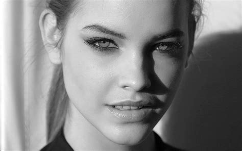 Barbara Palvin Women Model Monochrome Brunette Face Portrait