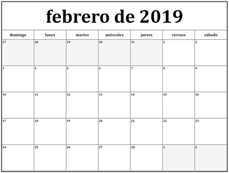 Calendario Febrero 2019 Para Imprimir Calendario De Diciembre