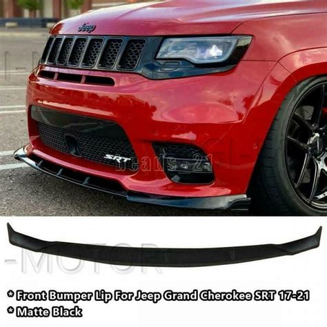 Matte Black For Jeep Grand Cherokee SRT 17 21 Front Bumper Lip Body Kit