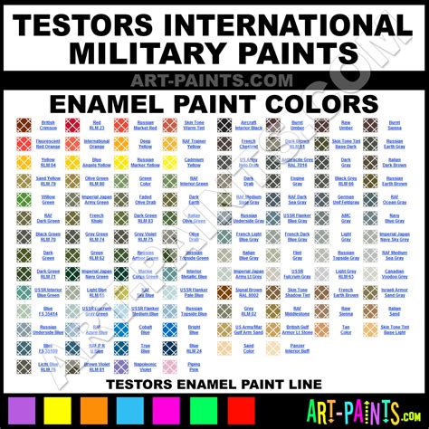 Testors Enamel Spray Paint Color Chart