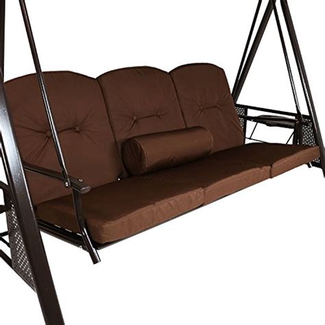 Sunnydaze 3 Person Outdoor Patio Swing Bench With Adjustable Tilt
