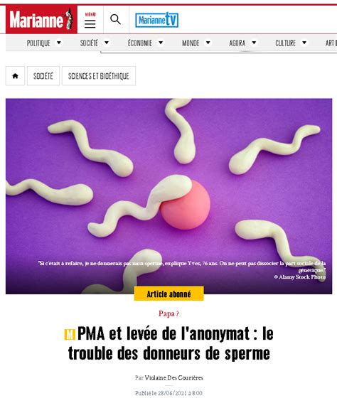 Pma Et Lev E De Lanonymat Le Trouble Des Donneurs De Sperme Dons De Gam Tes Solidaires