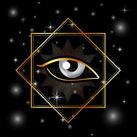 all seeing eye of providence or illuminati masonic symbol golden stock vector illustration of