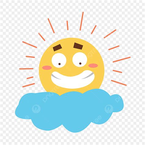 Cartoon Cute Sun With Surprised Expression On Clouds Plane Painting