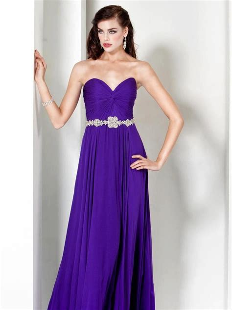 Royal Purple Dress With Silver Beading Detail Strapless Dress Formal