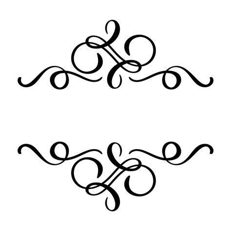 Vector Floral Calligraphy Element Flourish Hand Drawn Divider For Page