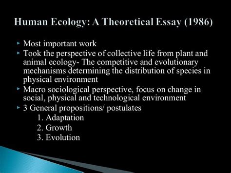 Amos Hawley Ecological Theory