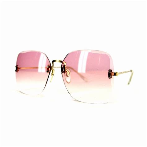 Authentic 1970s Rose Colored Glasses Frameless Eyeglasses Rare