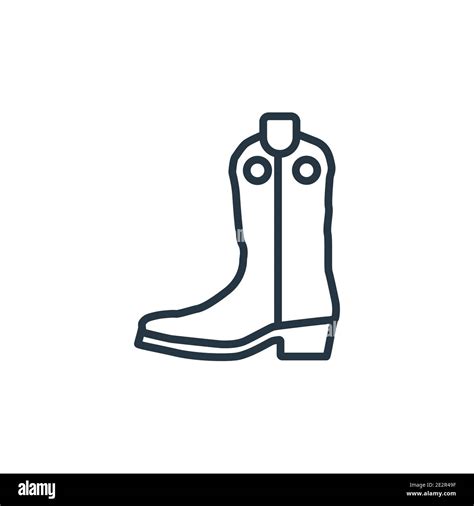 Cowboy Boot Outline Vector Icon Thin Line Black Cowboy Boot Icon Flat