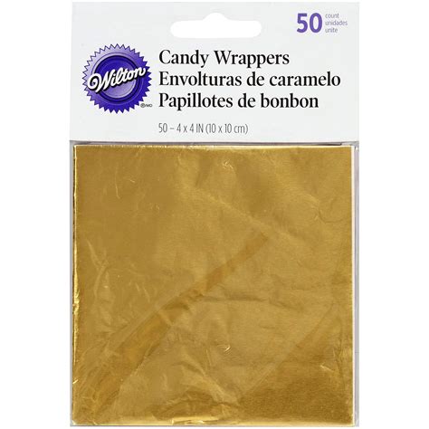 Buy Wilton Gold Foil Wrappers 10cm X 10cm 4in X 4in Pack Of 50