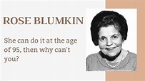 Rose Blumkin Biography | Success story - YouTube