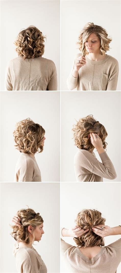 Step By Step Easy Updos For Short Hair Bob Wavy Haircut