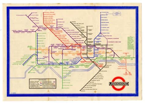 First Edition Of Harry Beck London Underground Tube Map January Picclick Uk